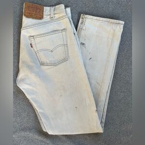 Vintage Levi's 501-0657 4 Button Straight Leg Light Gray Jeans Size 31 x 30
